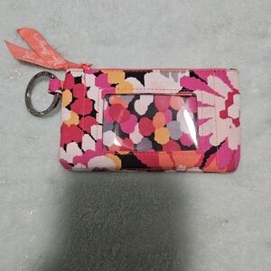 Vera Bradley Pixie Bloom Zip ID Key Ring Case